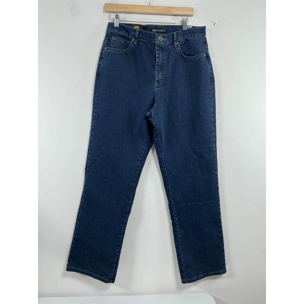 Womans NWT Lee Relaxed Fit Stretchy Blue Jeans Size 12 Straight 0264/E-5